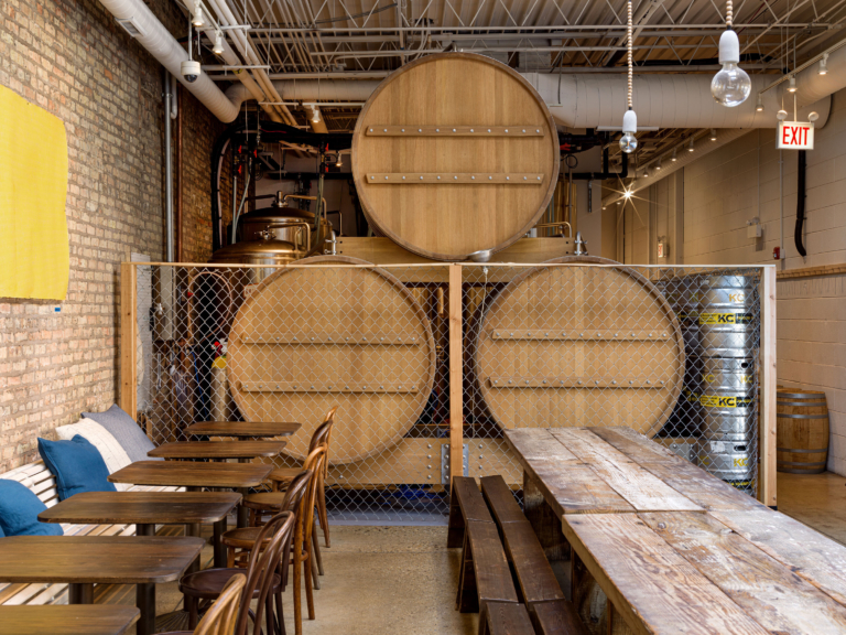 Middlebrow brewing seating and brew vats