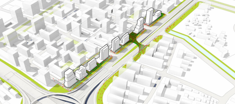 Beiyuan Urban Design pedestrian flow diagram.