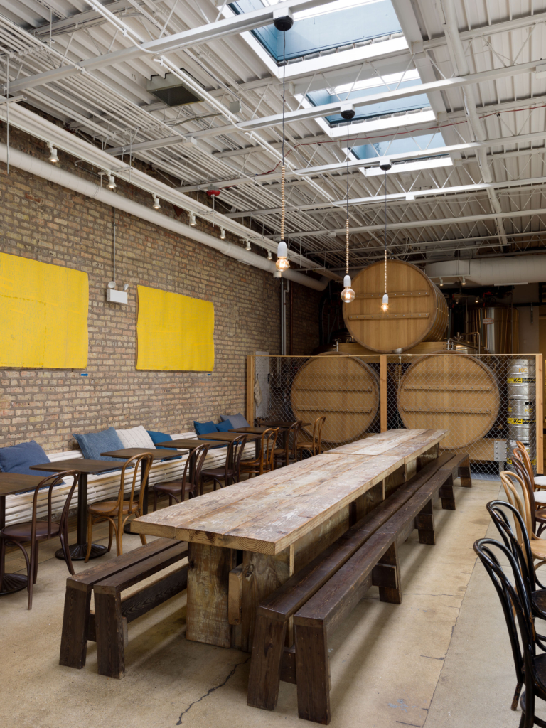 seating in the brewery
