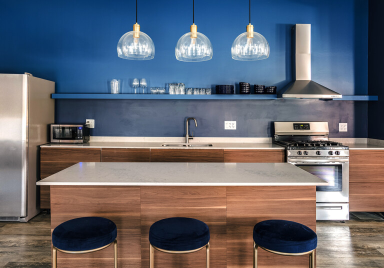 orleans, blue unit kitchen